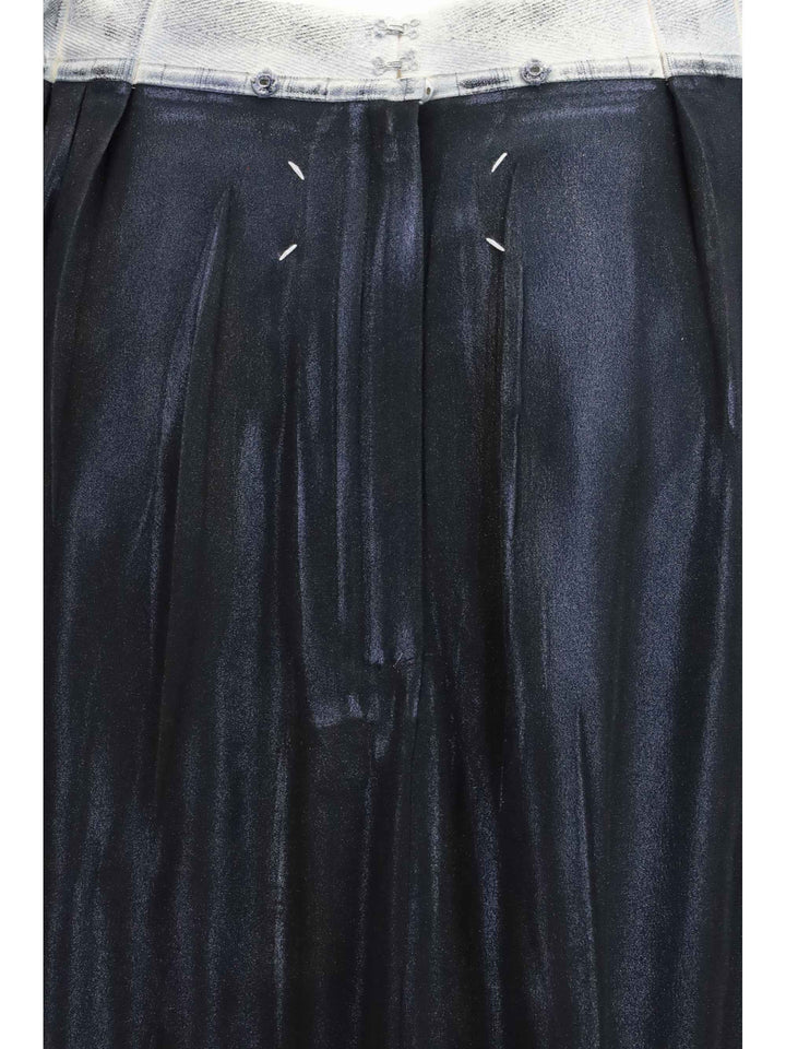 Foil-treated midi Skirt