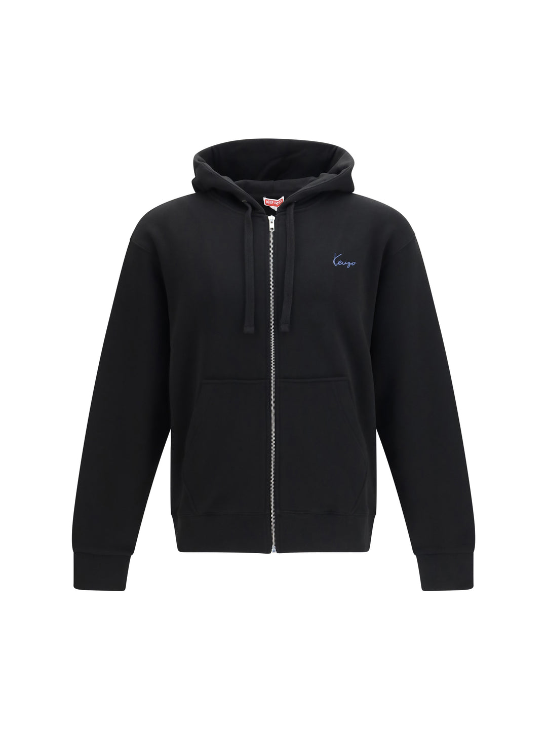 Kenzio Signature Embroidered Cotton Zip Hoodie 1