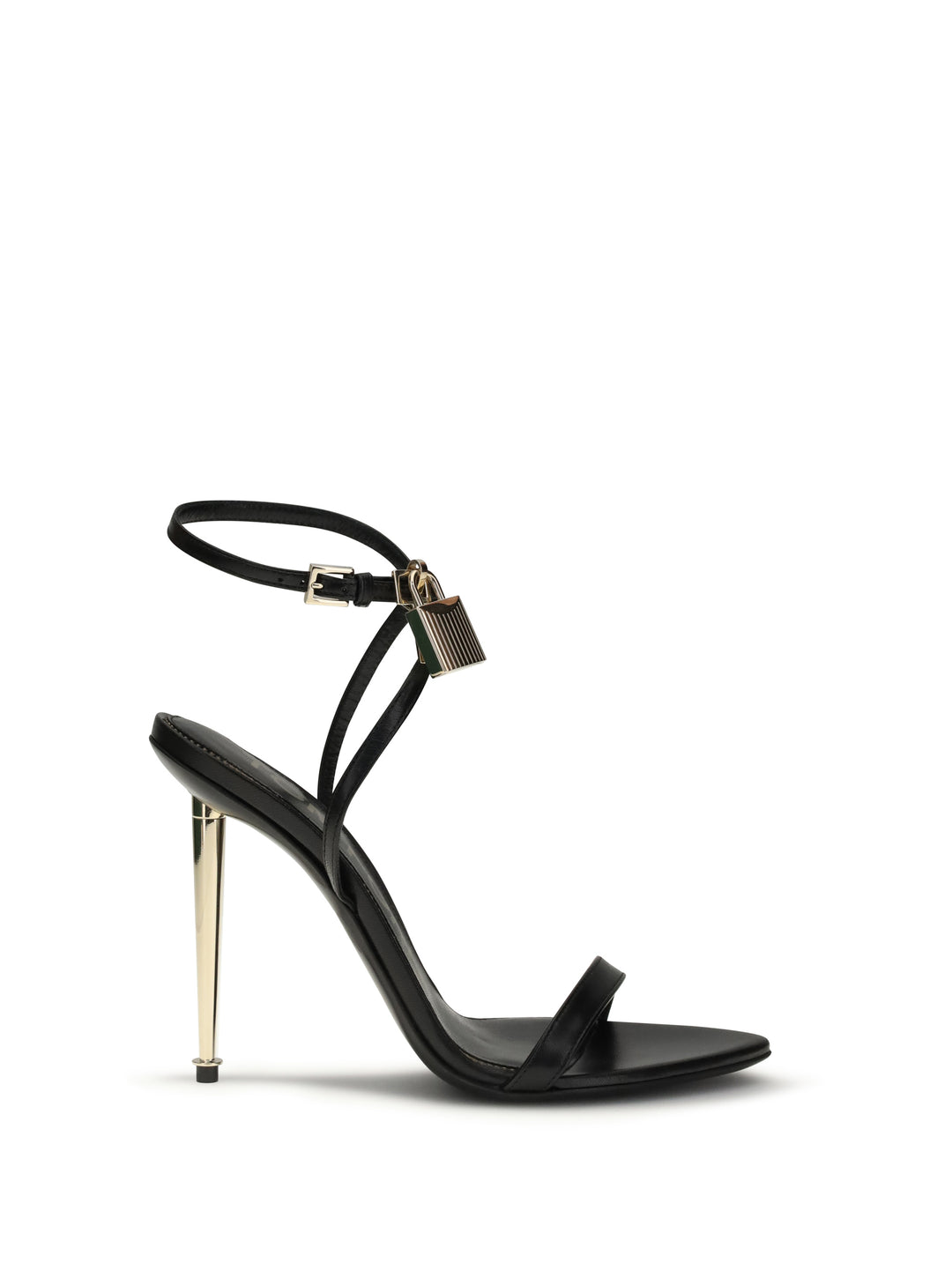 Padlock Pointy Naked heeled Sandals 1