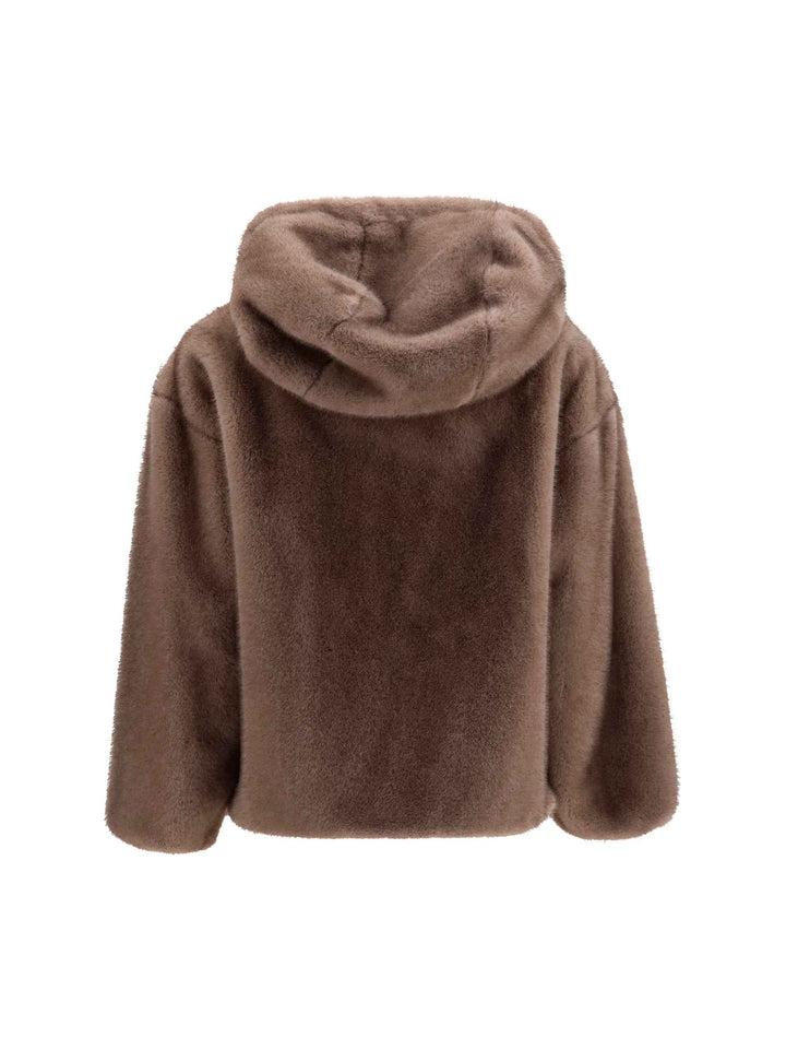 Hooded Jacket in eco-fur