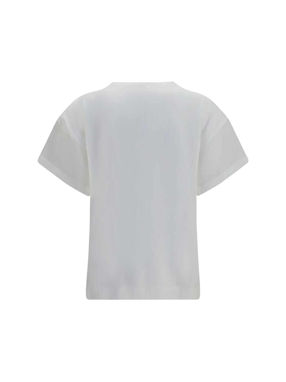 Cotton T-shirt with sheer sleeves and side panels 2