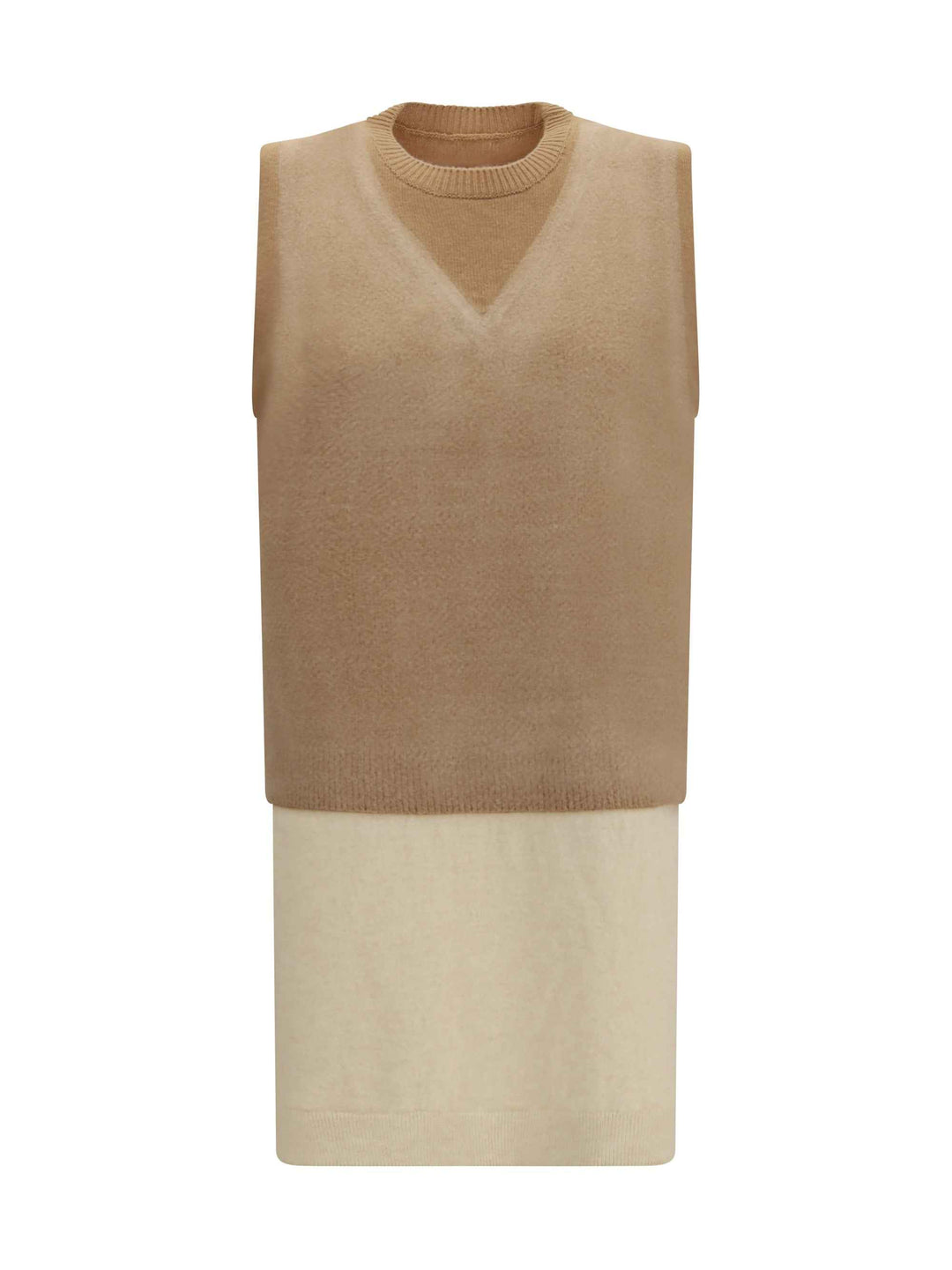 Double-layer wool Knit Vest