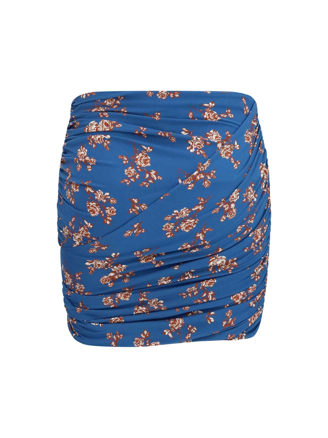 Draped floral-print swim Mini Skirt
