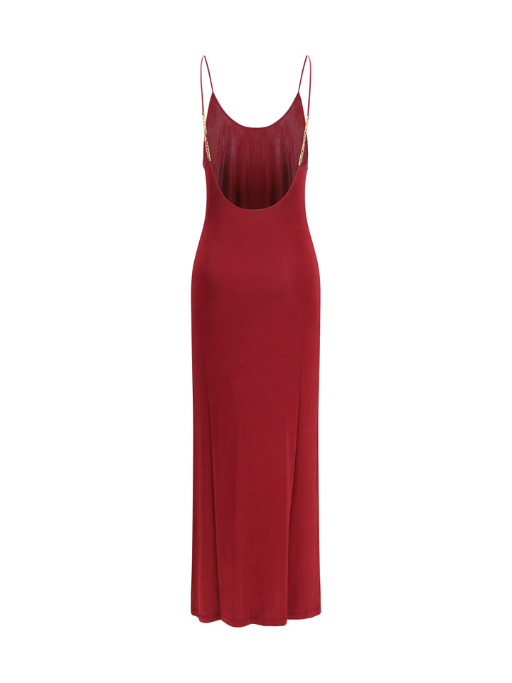 Backless knit Dress with Cassandre chain 2