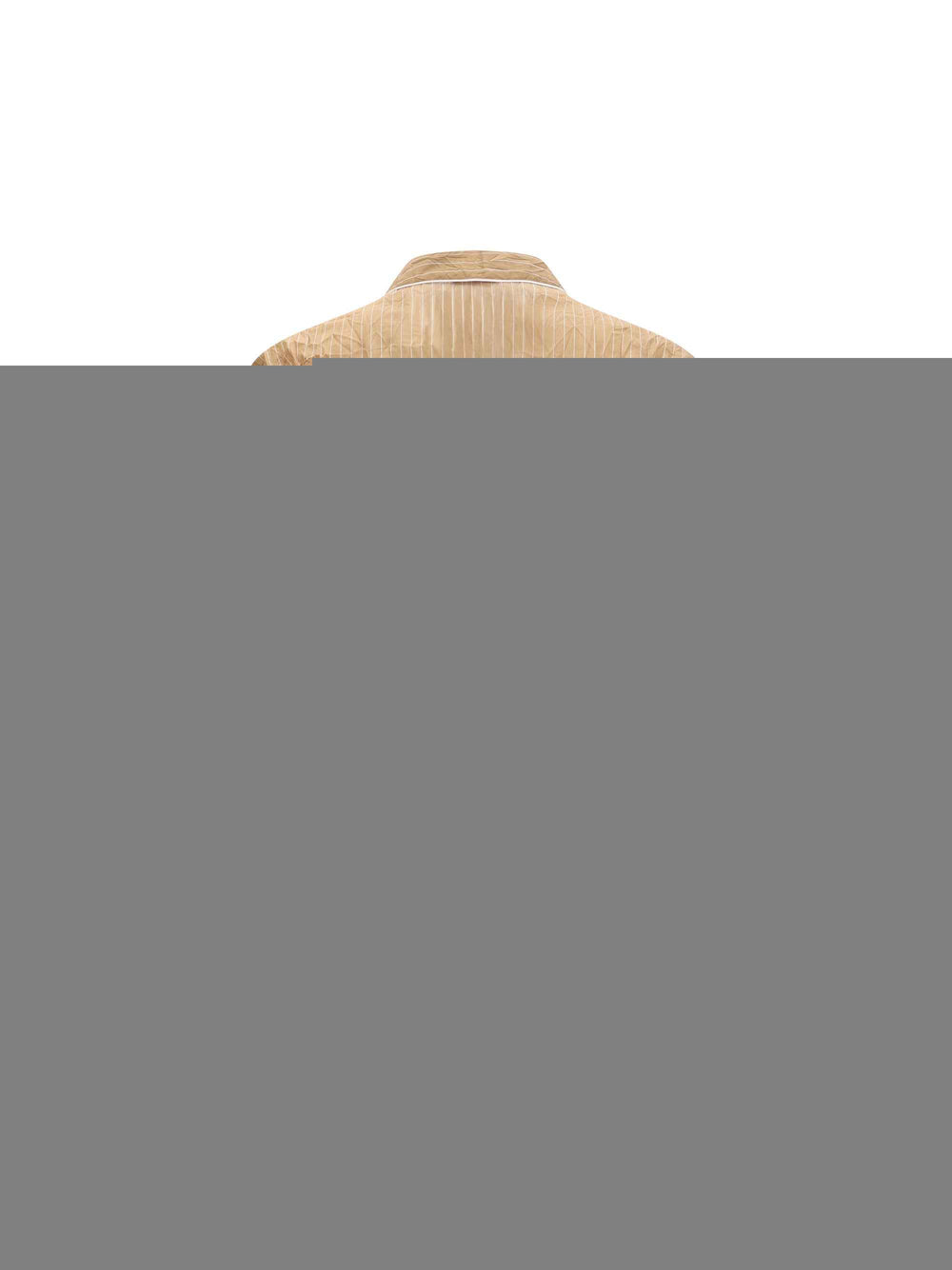 Vanity Shirt-style robe in froissé striped fabric