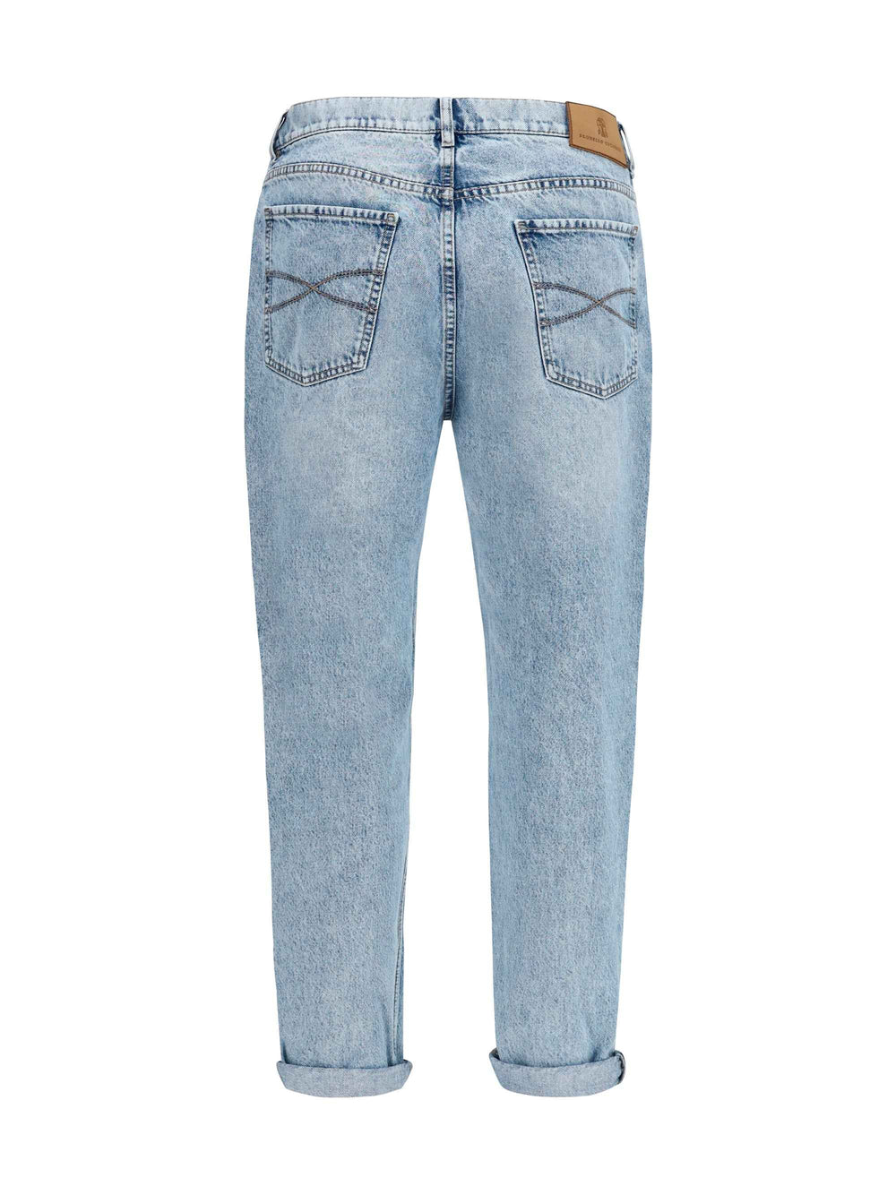 Straight-leg turn-up Jeans