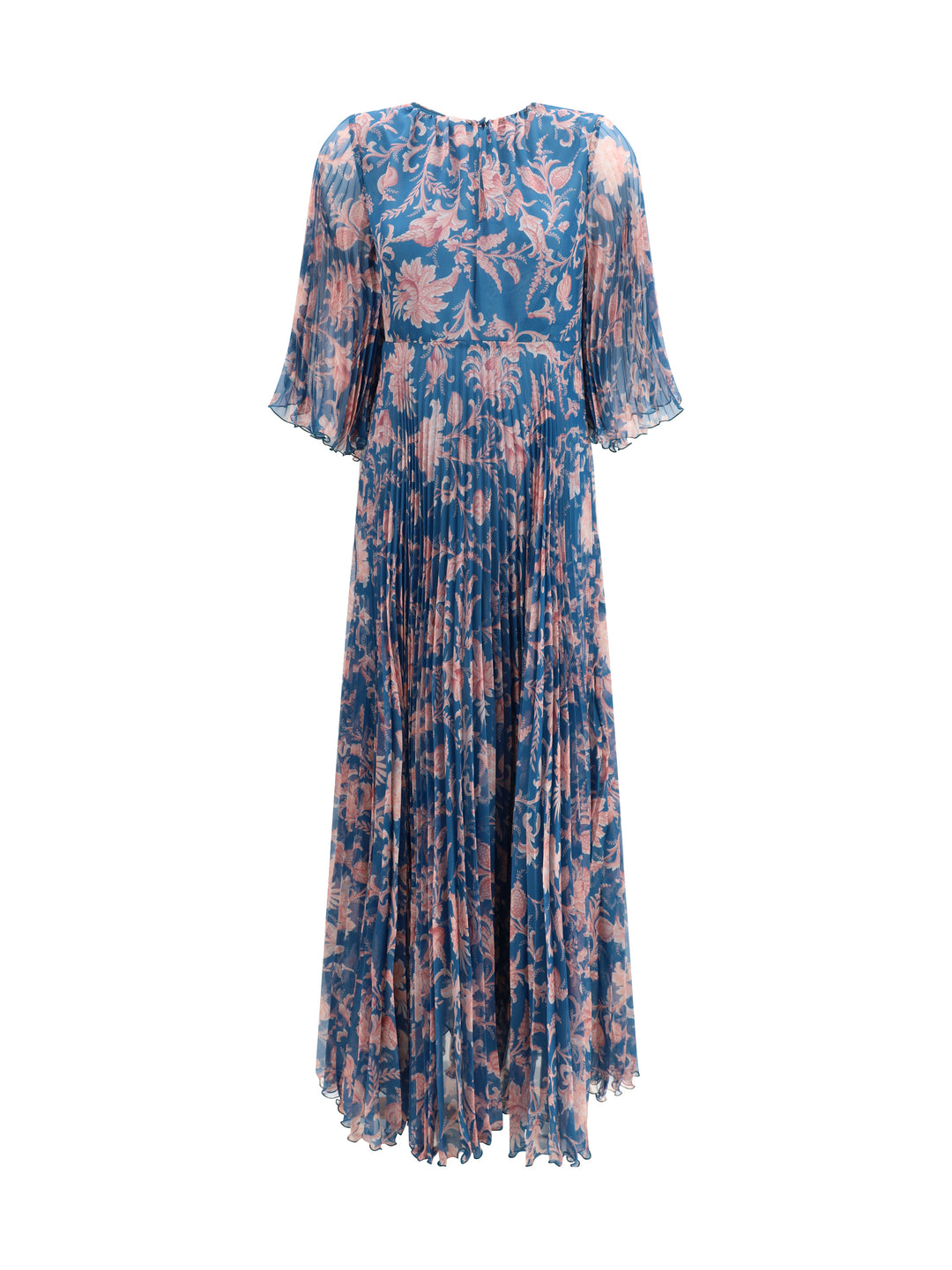 Maxi pleated Dress with flared sleeves 1