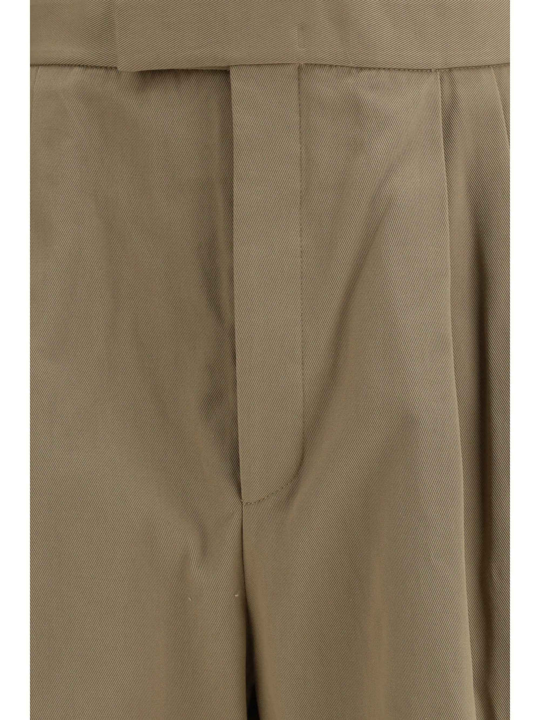 Cotton gabardine Pants with double pleats