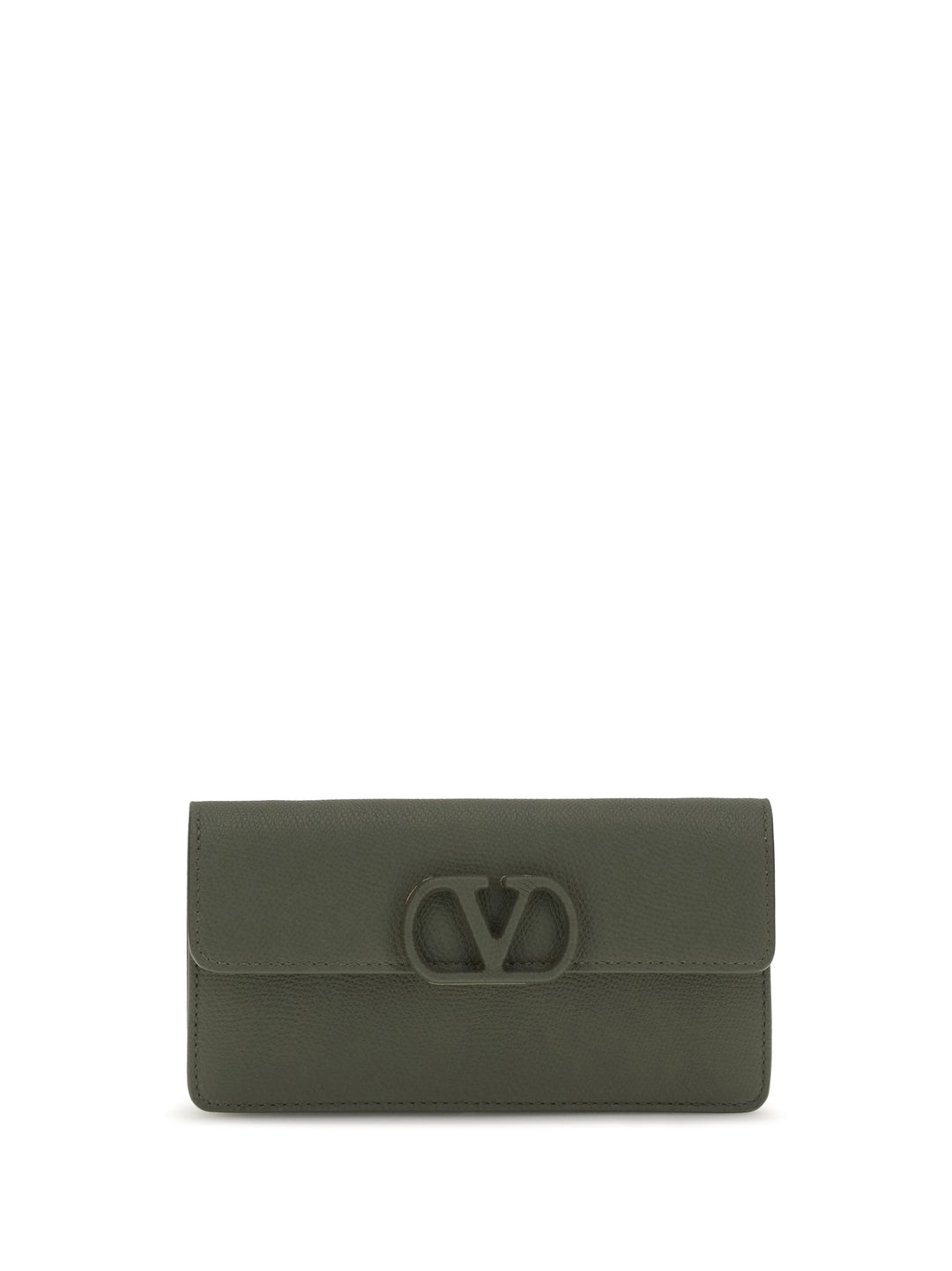 VLogo signature grainy calfskin chain Wallet 1