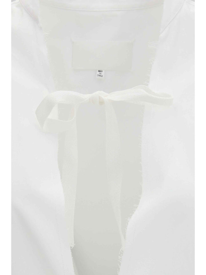 Raw-edge cotton mini Dress