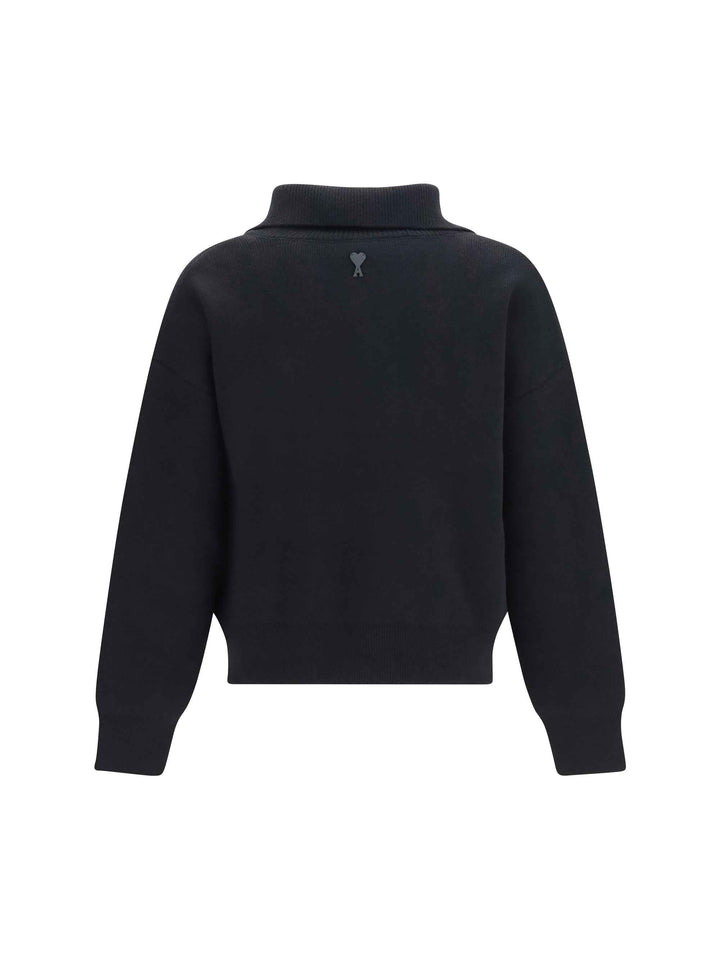 High-neck buttoned Sweater