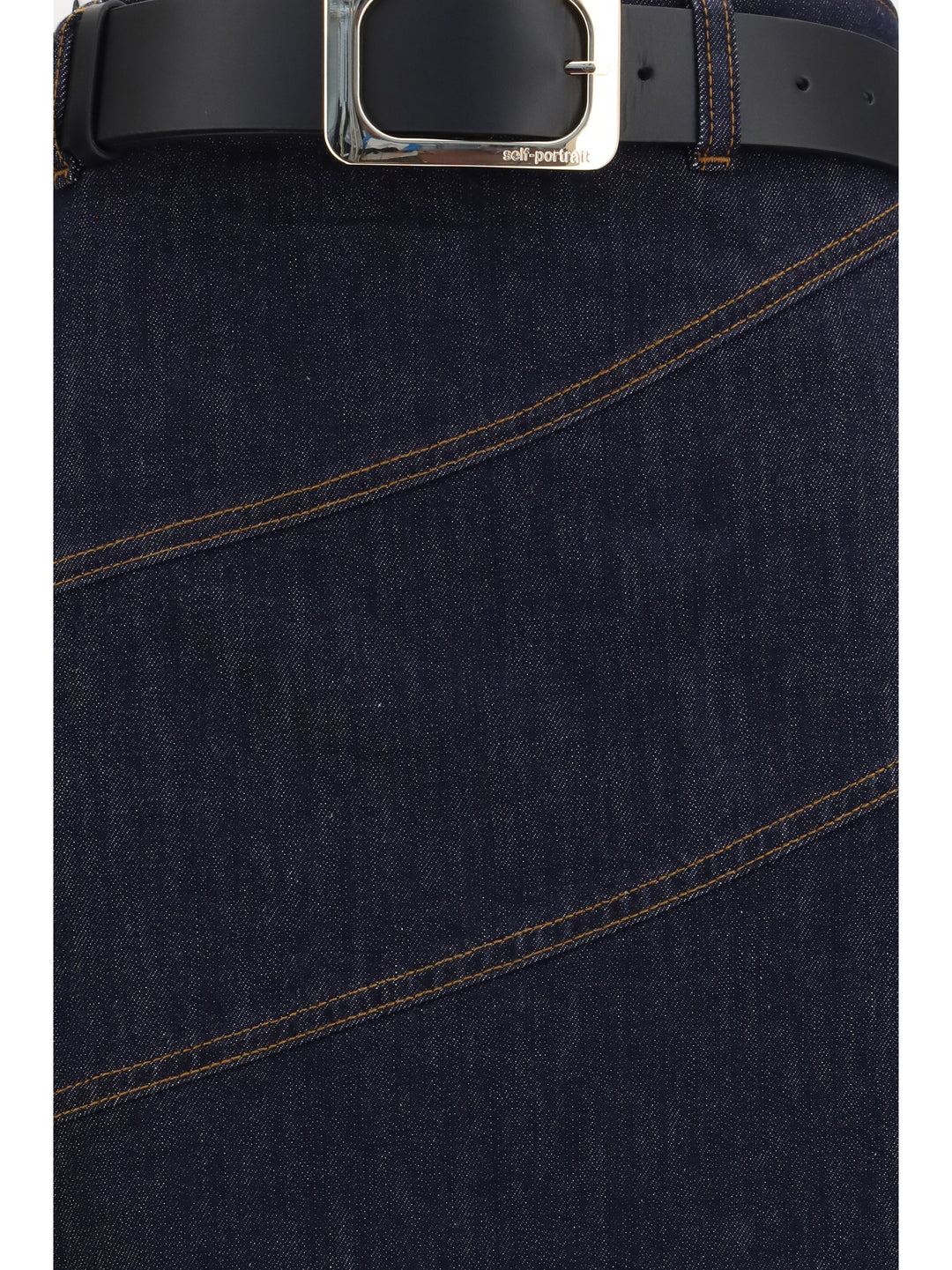Denim midi Skirt with belt 3