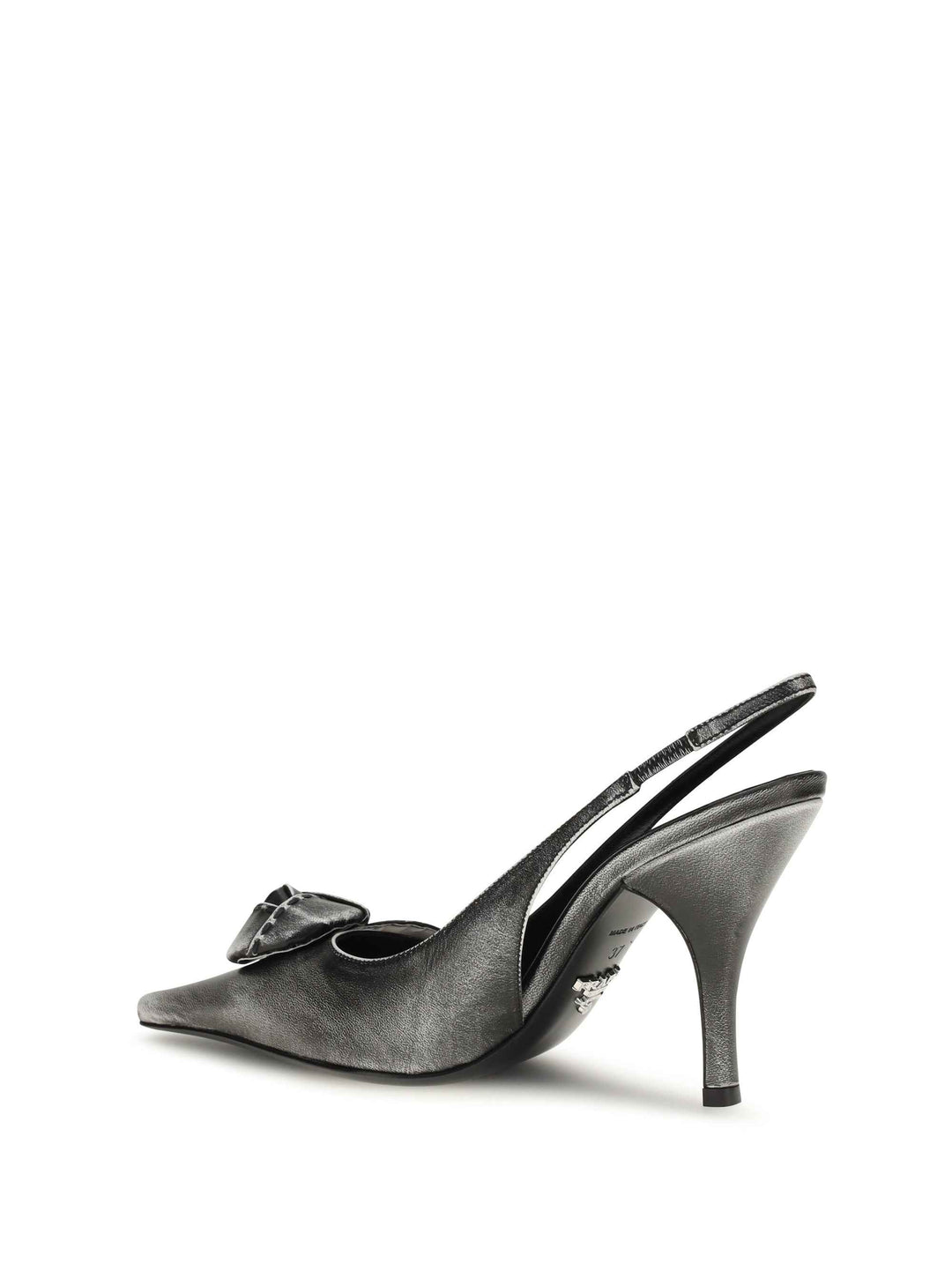 Floral-detail leather Slingback Pumps