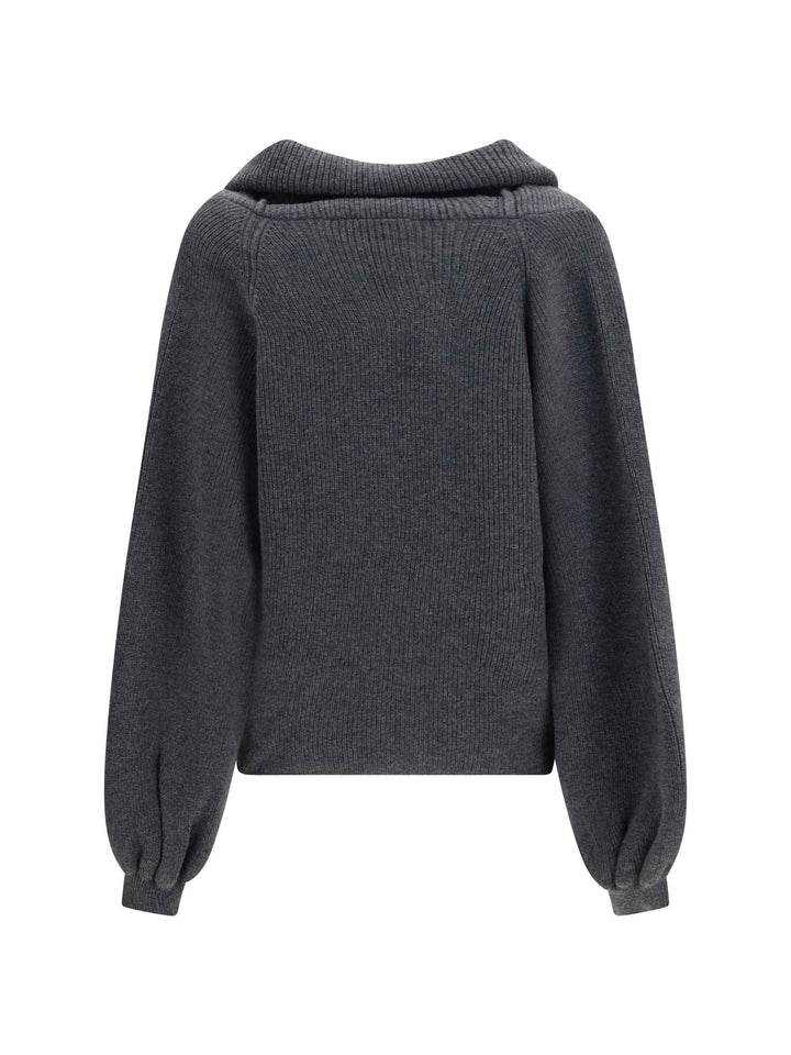 Cropped shawl collar Cardigan with wide sleeves