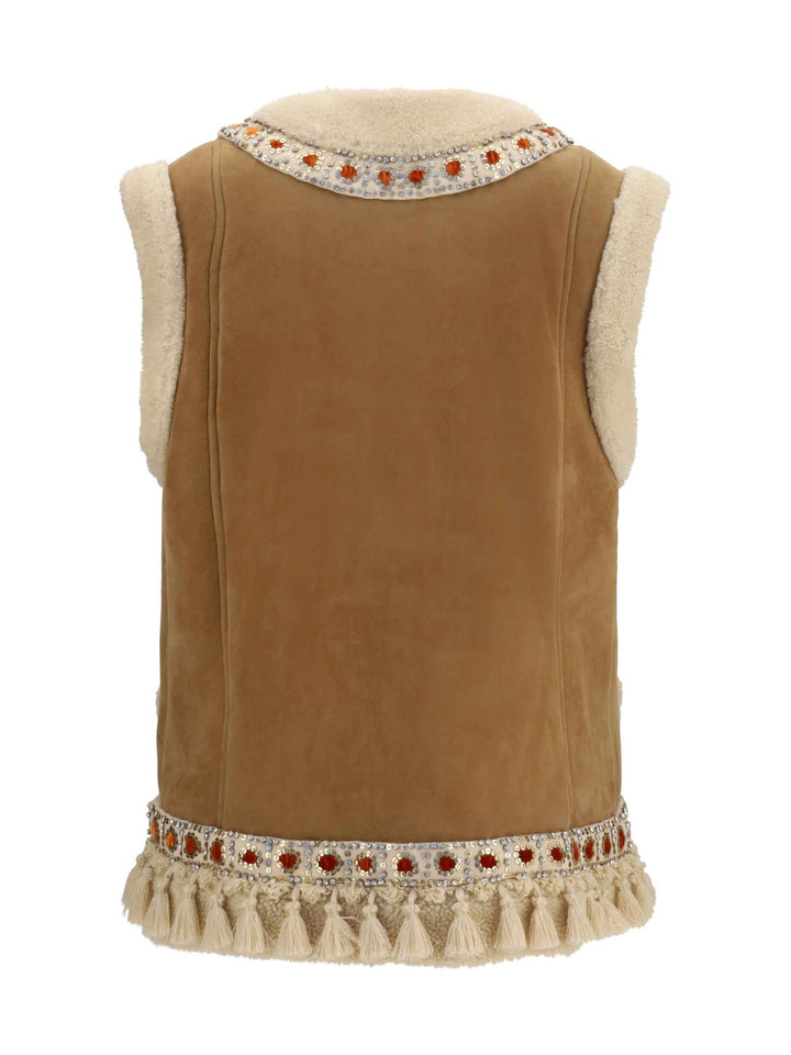 Suede and fur Vest