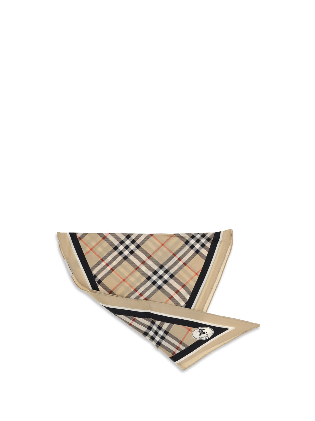 Check silk Scarf with Knight Stamp 1