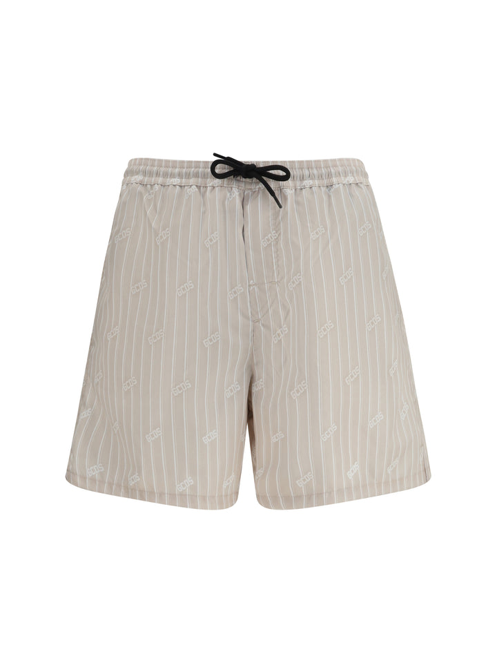 Striped all-over logo swim Shorts 1