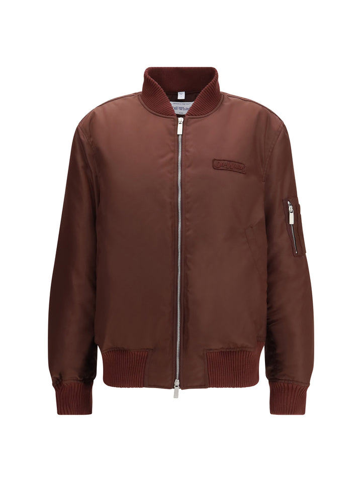 Embroidered logo nylon Bomber Jacket 1