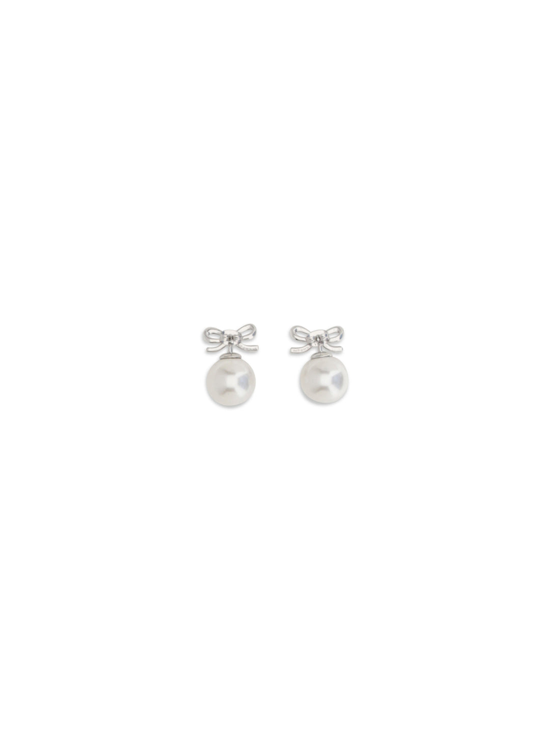 Crystal bow Earrings with pearl 2