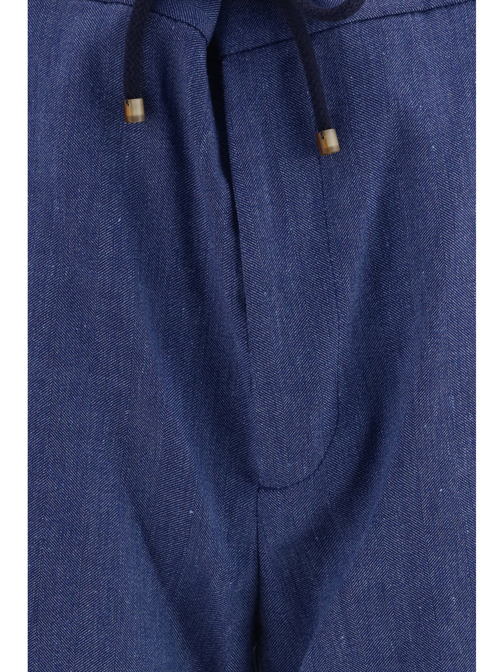 Linen and virgin wool chevron Bermuda Shorts 3