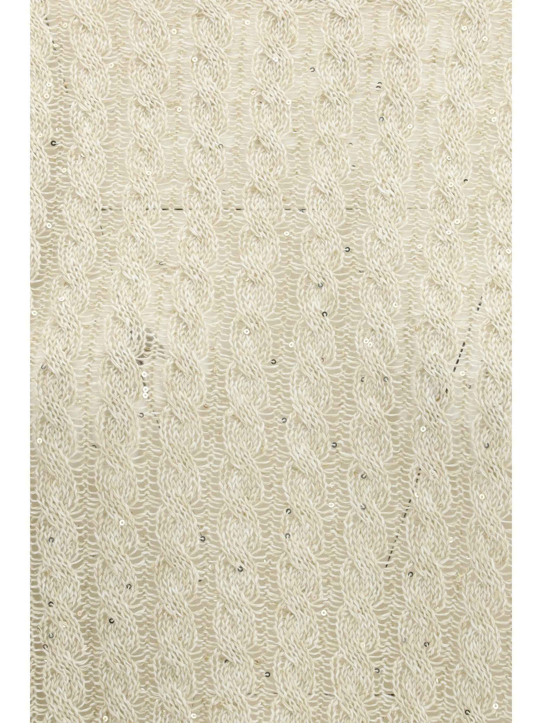 Dazzling Cable linen Sweater with openwork ribbing