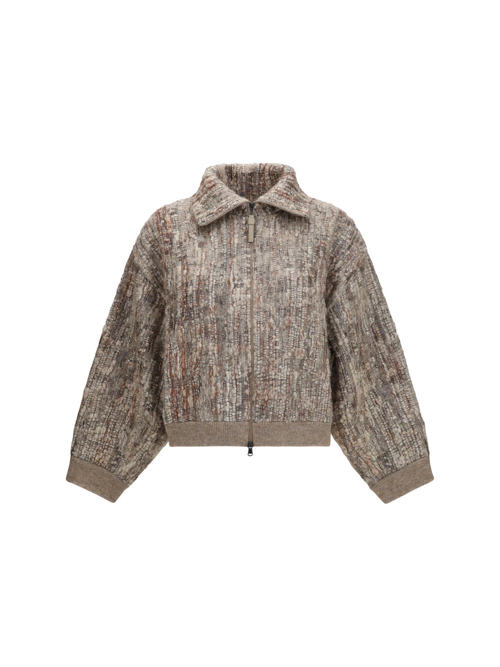 Perforated zip Cardigan 1