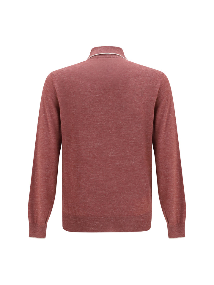 Lightweight cashmere, silk and hemp knit Polo 2