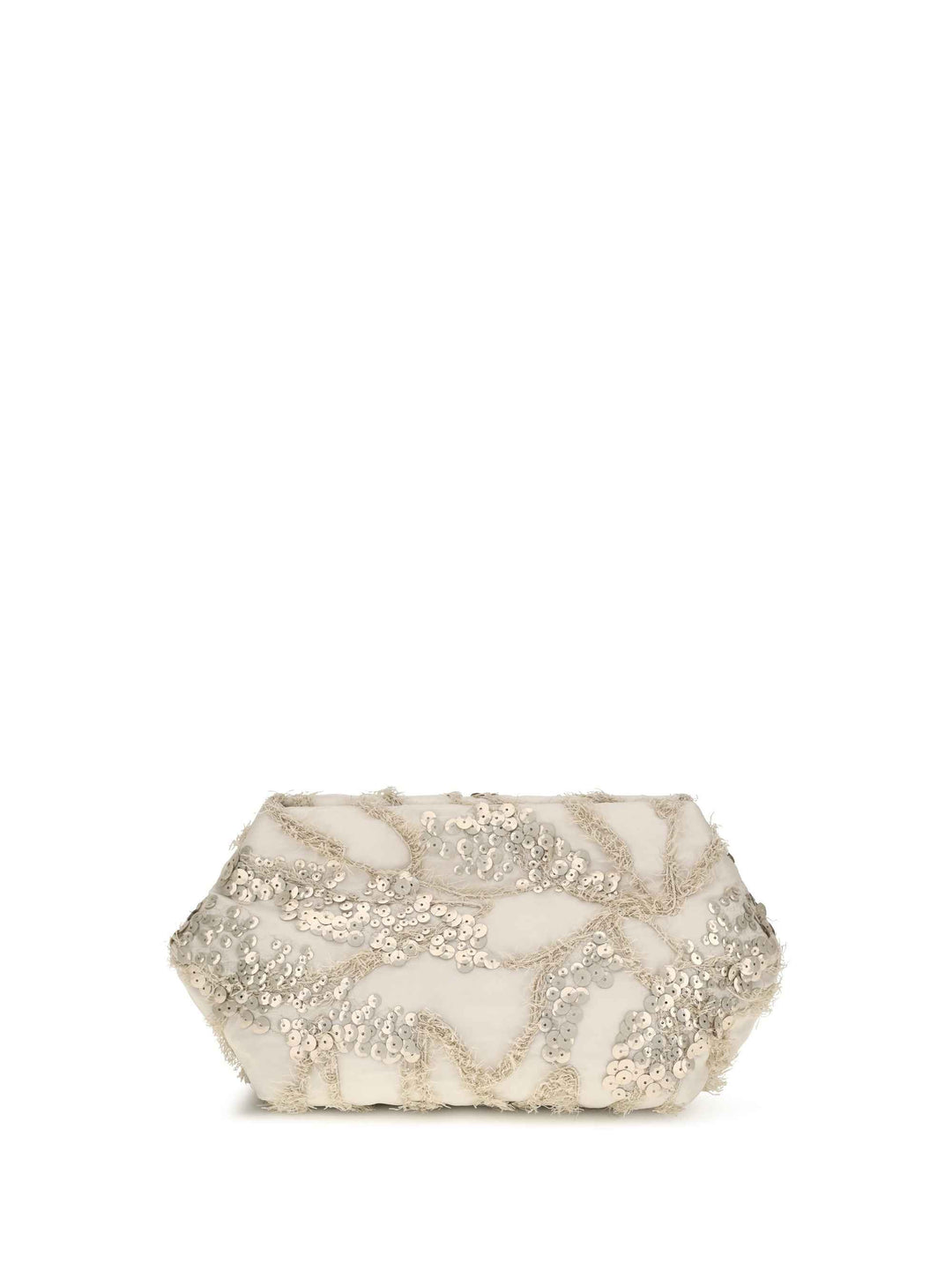 Embroidered silk organza Clutch