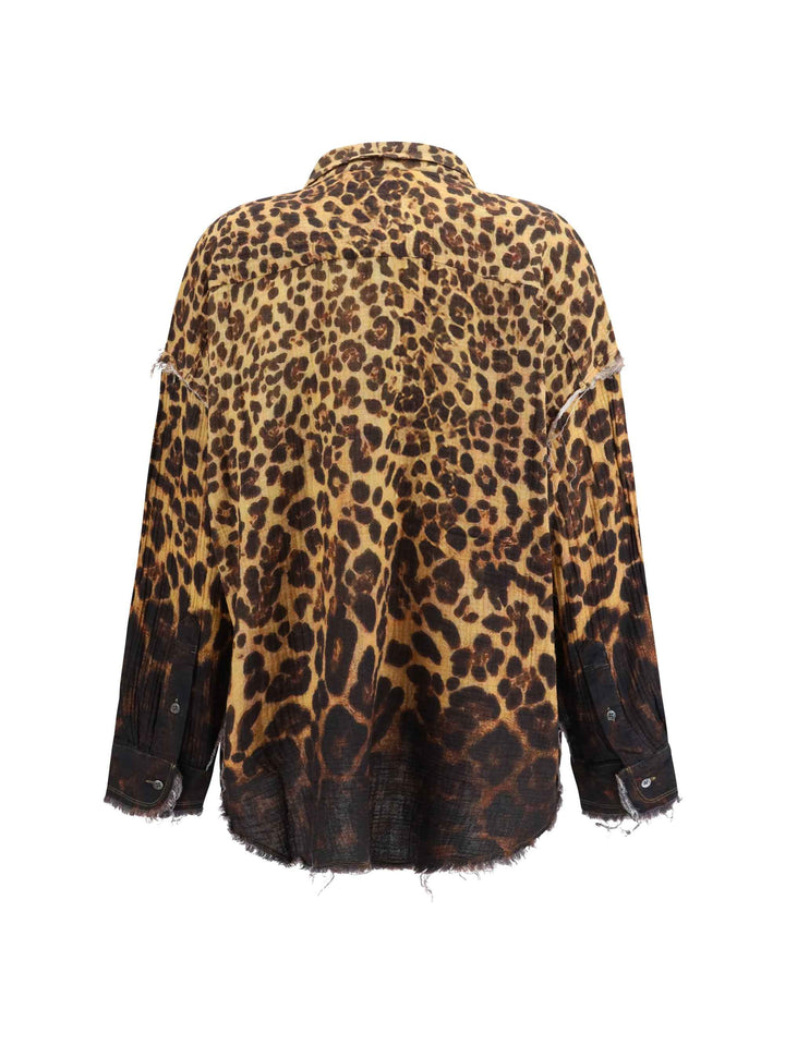 R13 Tops / Shirts in DIPPED BROWN LEOPARD R13WR075_R920B