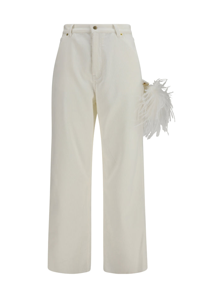 Lisa feather chain corduroy Pants 1