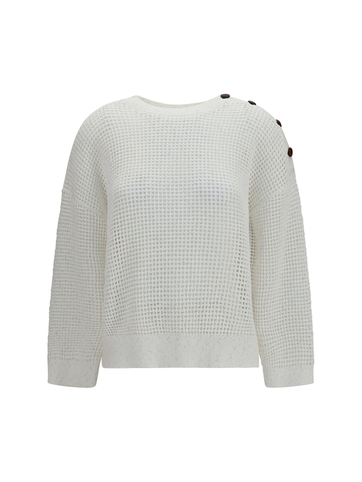 Openwork Sweater with shoulder buttons 1