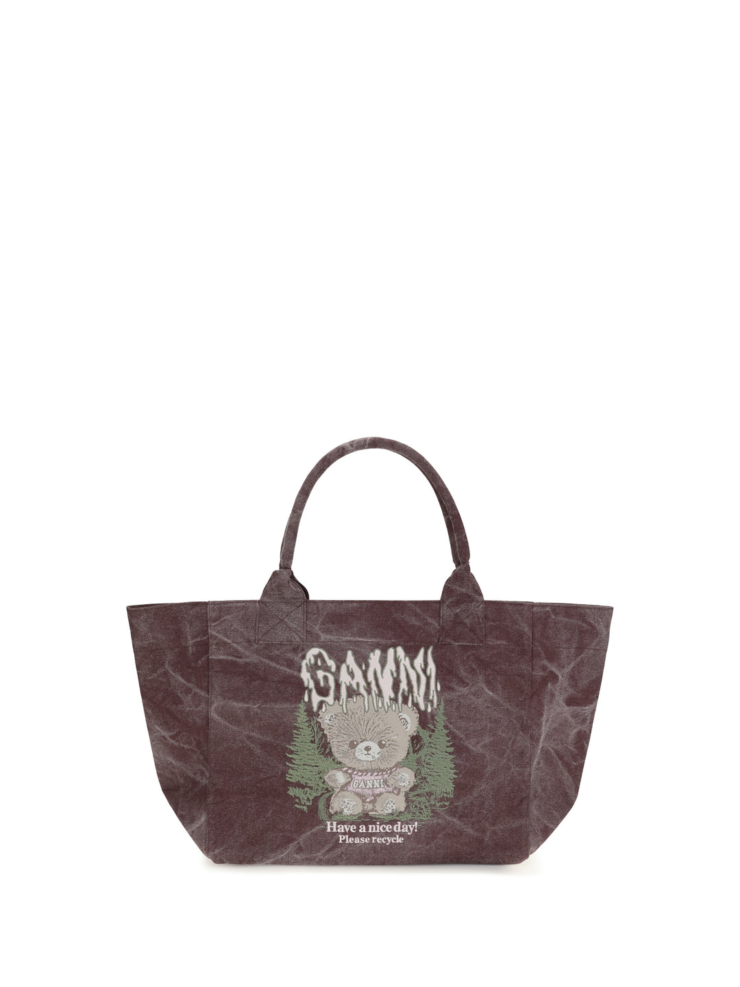 Medium trapeze teddy print Shopping Bag 1