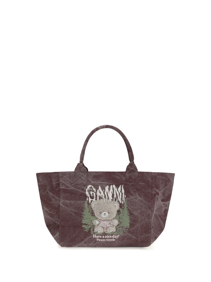 Medium trapeze teddy print Shopping Bag 1