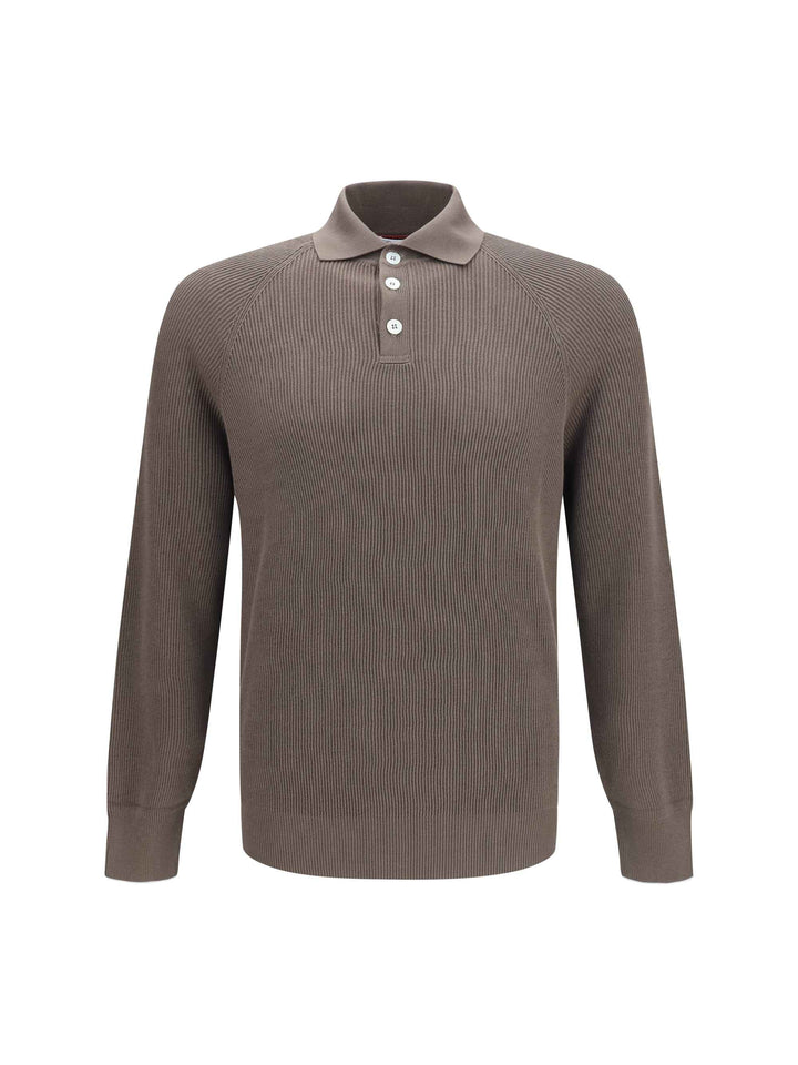 Long-sleeve knit Polo Shirt
