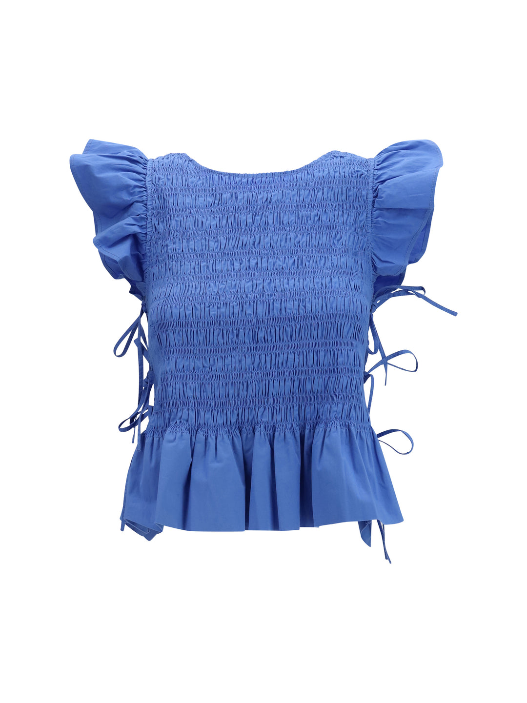 Ruched cotton Top with side bows 1