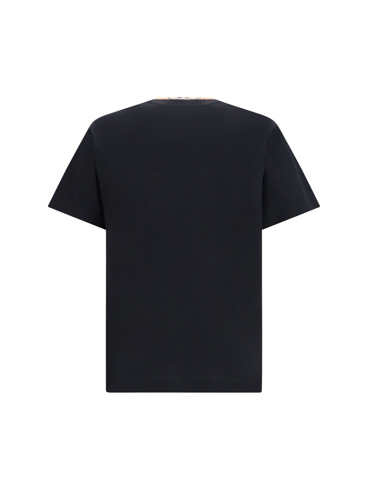 Cotton T-shirt with Check Trims 2