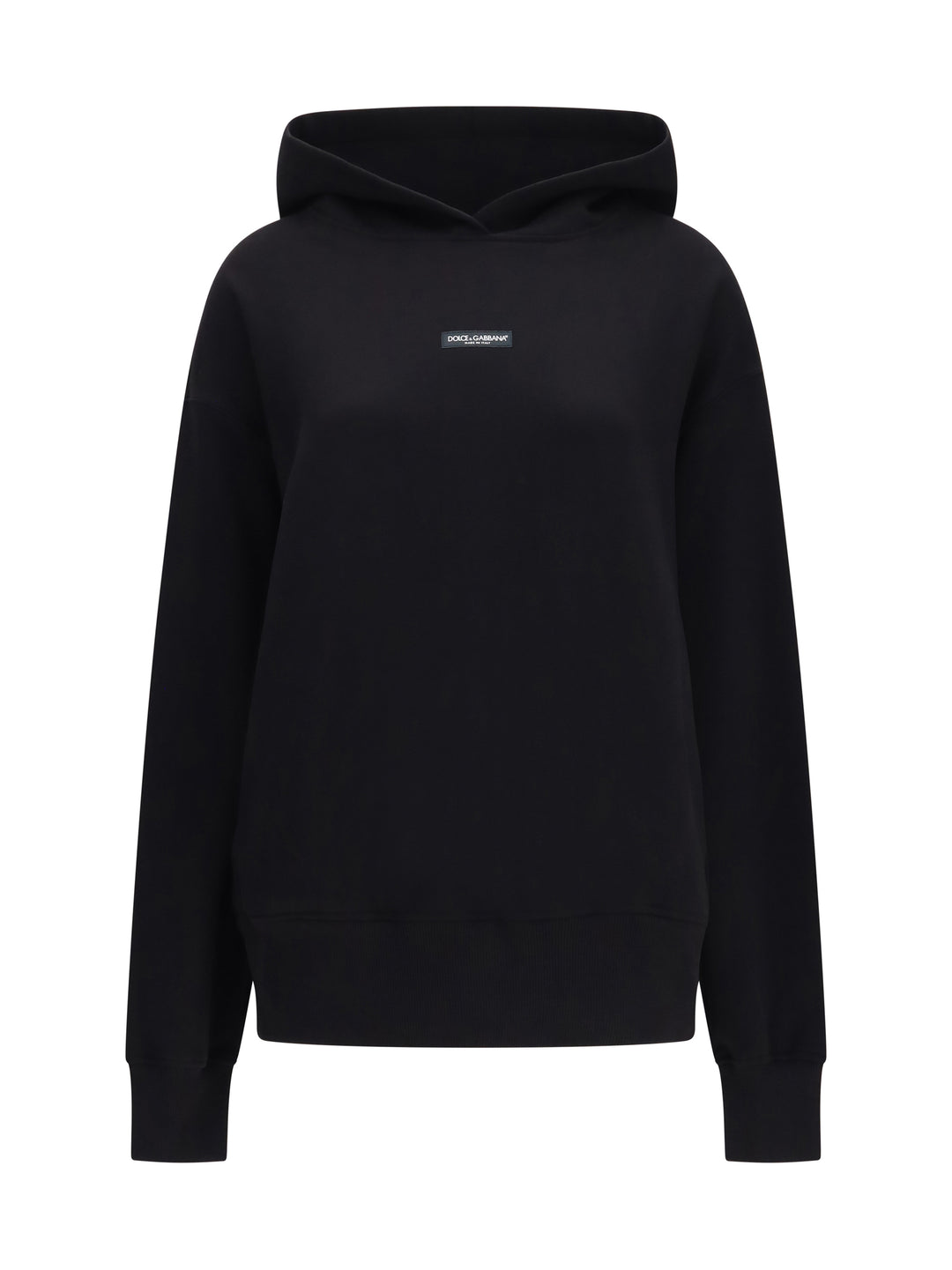 Cotton Hooded Sweatshirt with logo patch 1