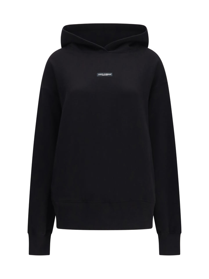Cotton Hooded Sweatshirt with logo patch 1