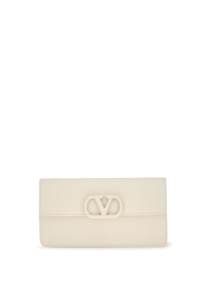 VLogo signature grainy calfskin chain Wallet 1