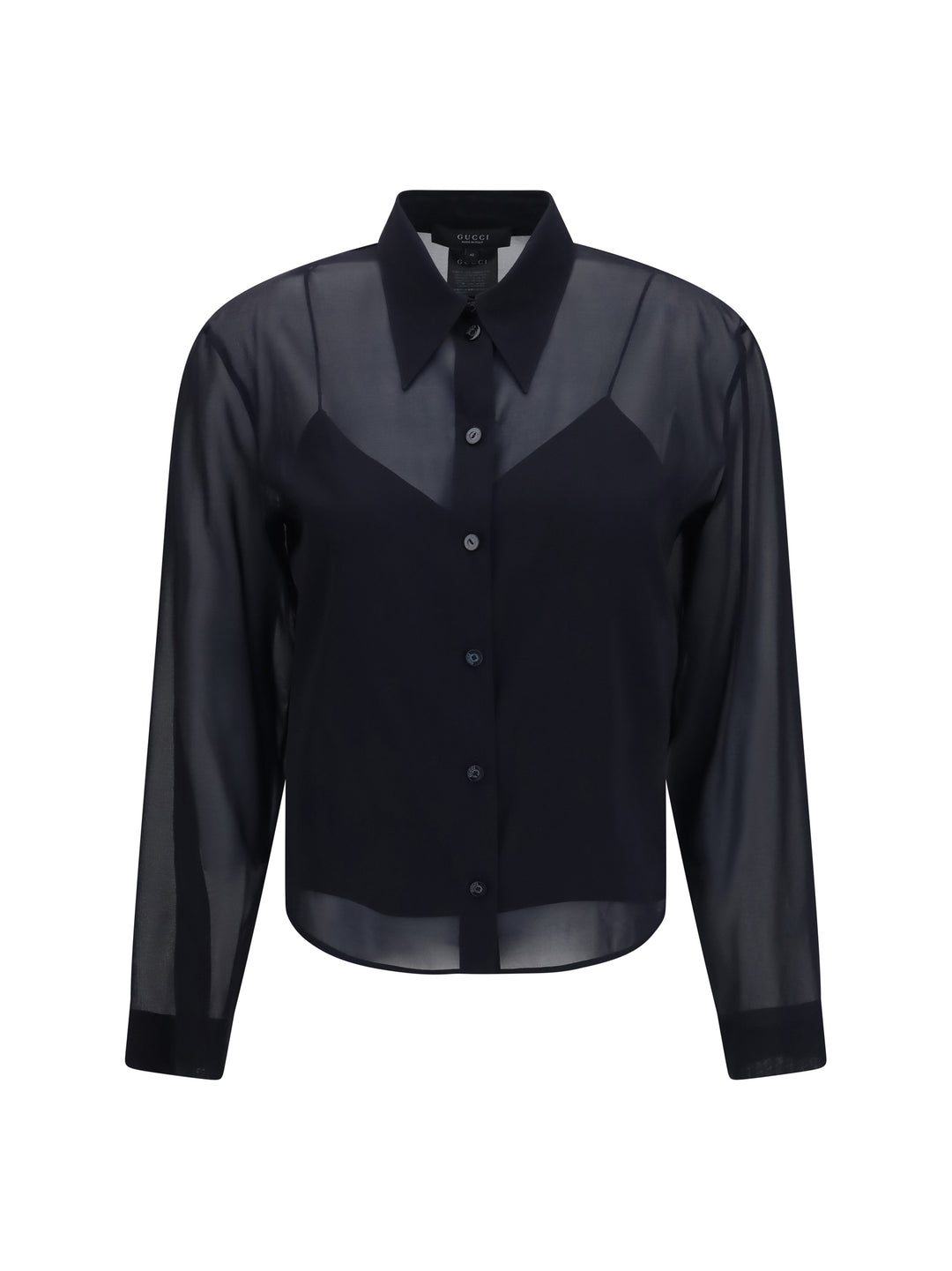 Stretch silk chiffon Shirt 1