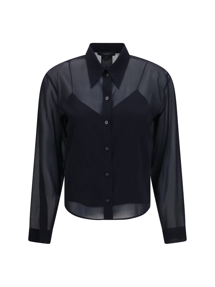 Stretch silk chiffon Shirt 1