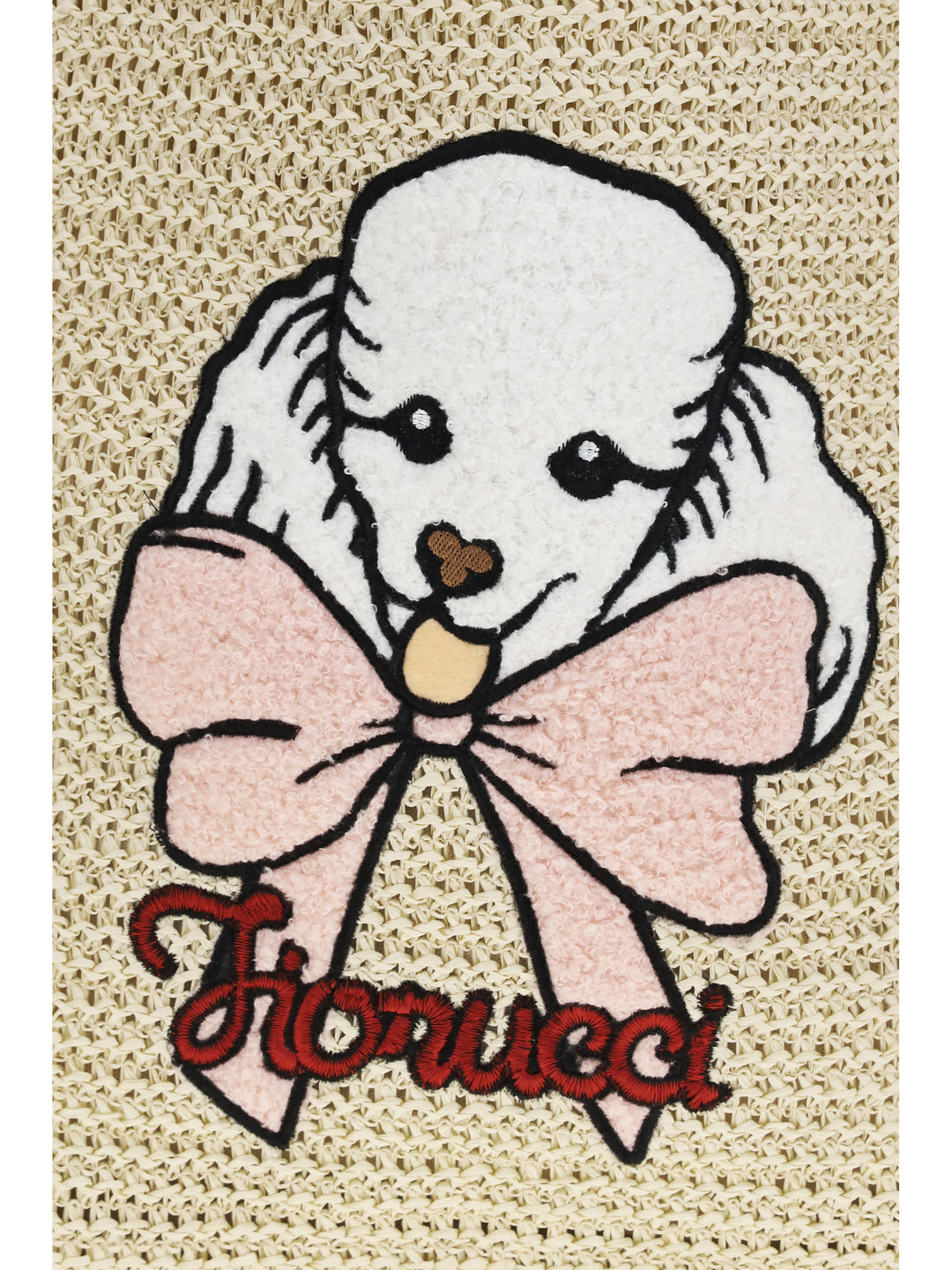 Raffia Tote Bag with poodle 4