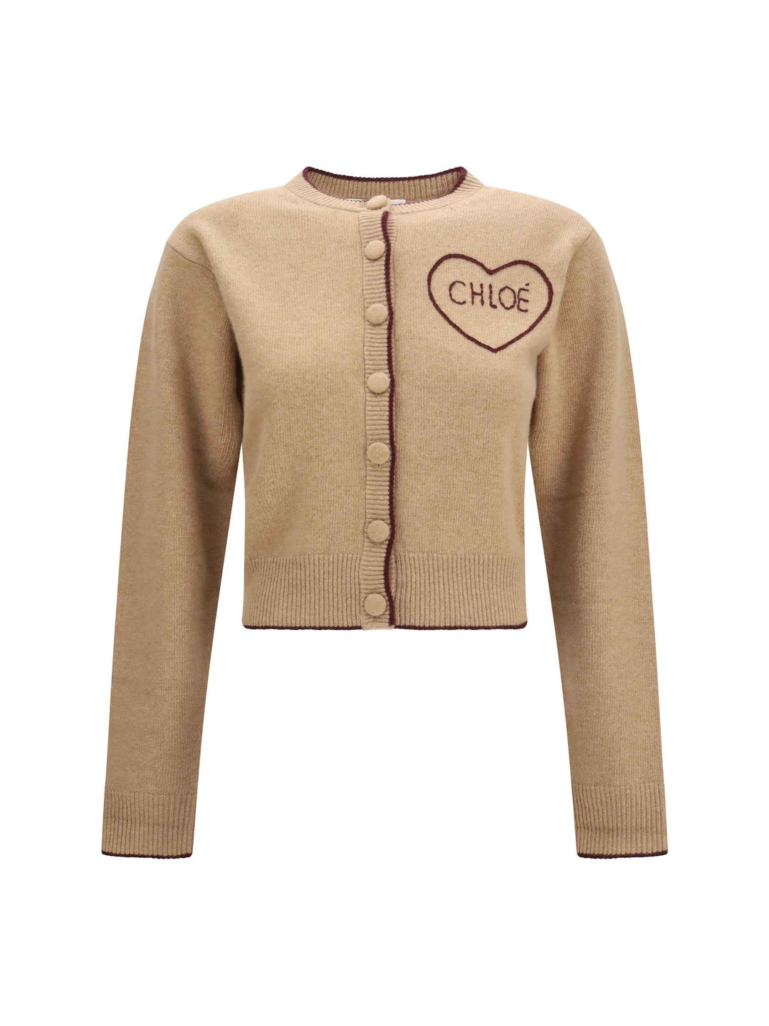 Fitted logo Cardigan in wool and cashmere