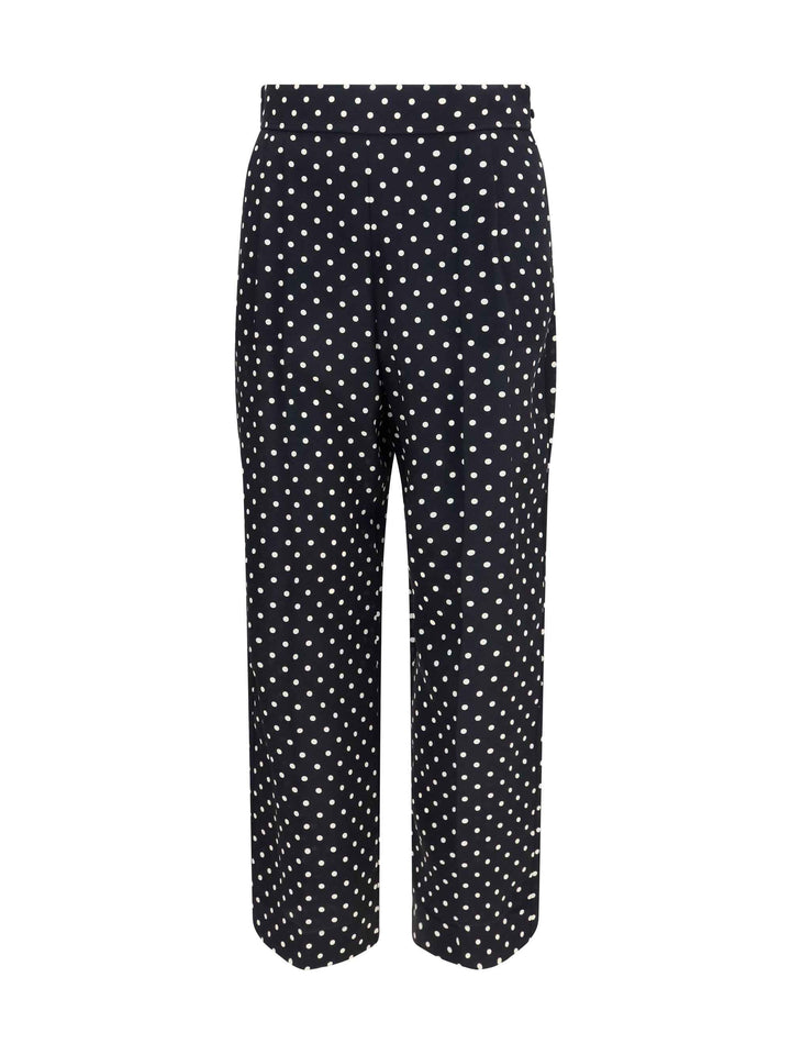 Polka-dot crêpe de chine Pants