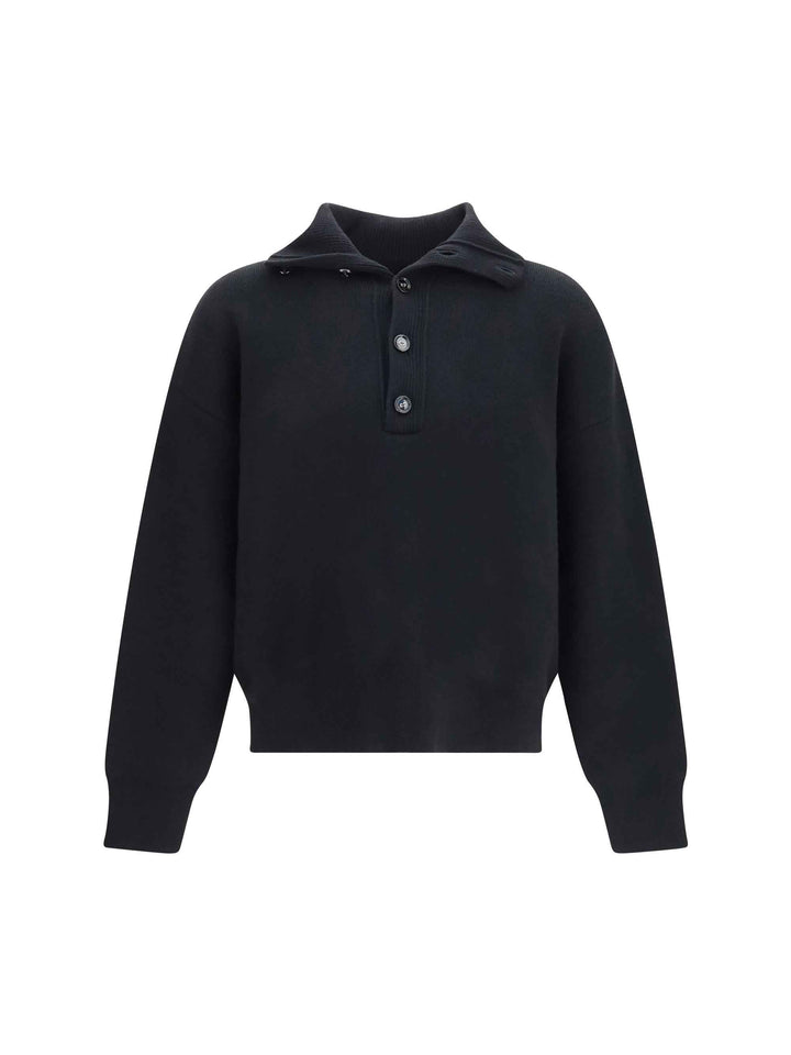 High-neck buttoned Sweater
