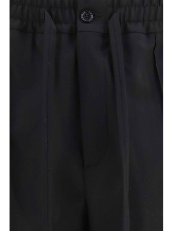 VLogo embroidered cotton gabardine Pants