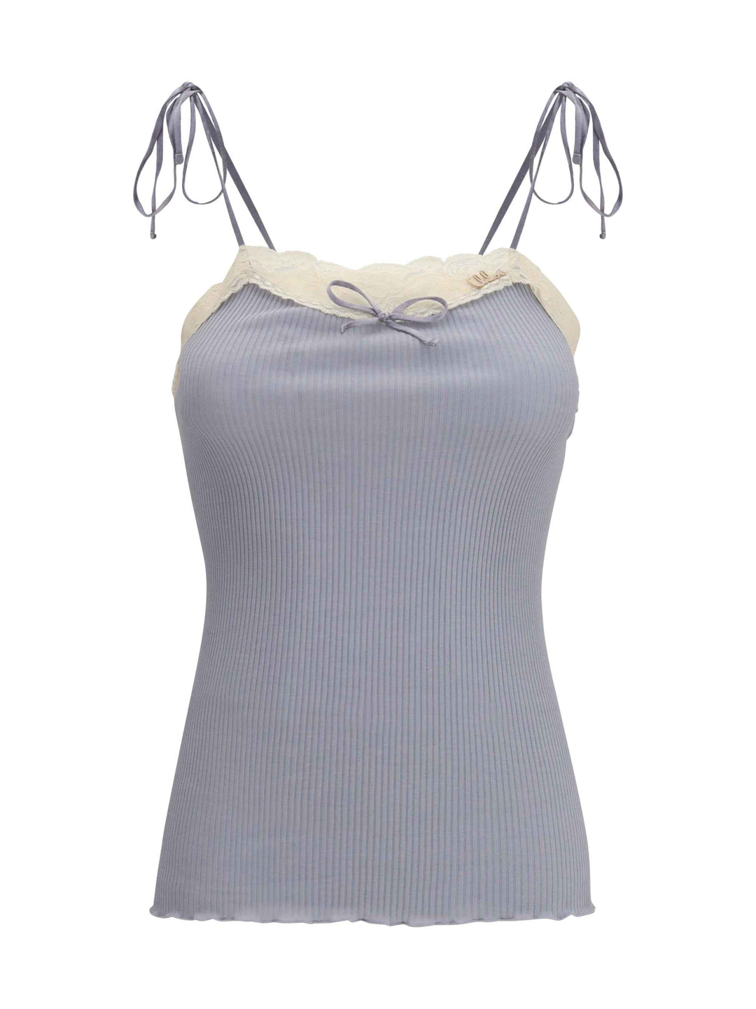 Jersey and lace thin strap Top