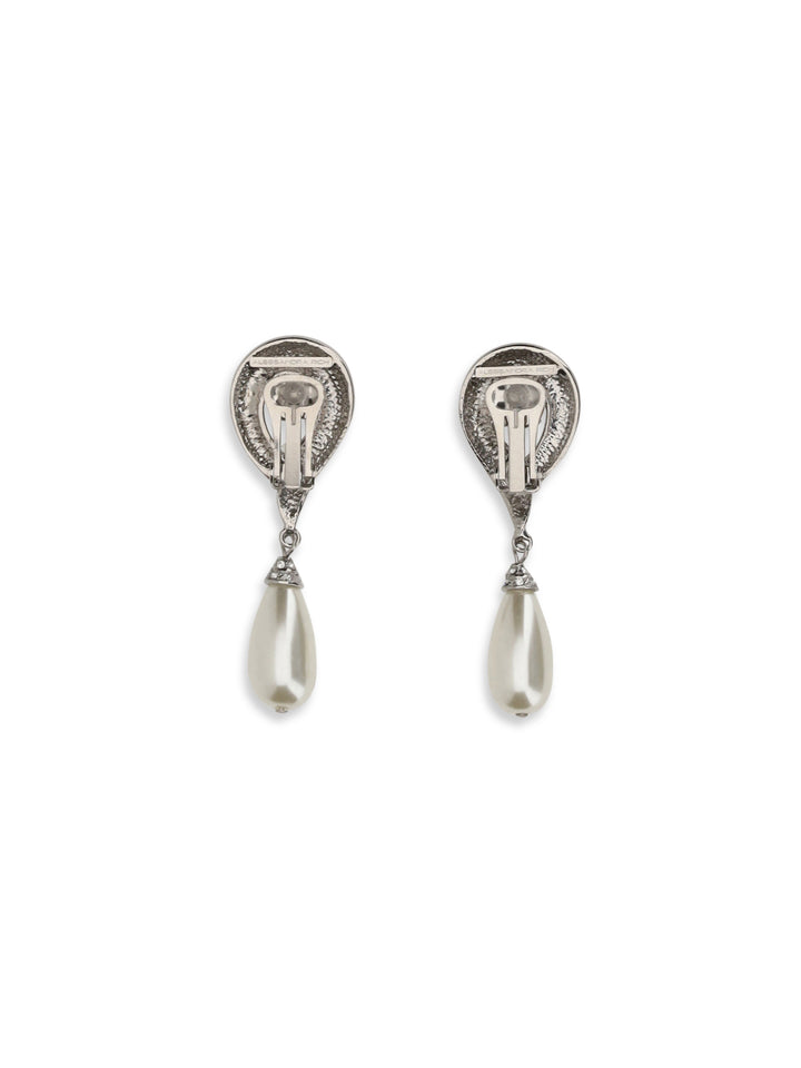 Crystal Earrings with pearl pendants 2