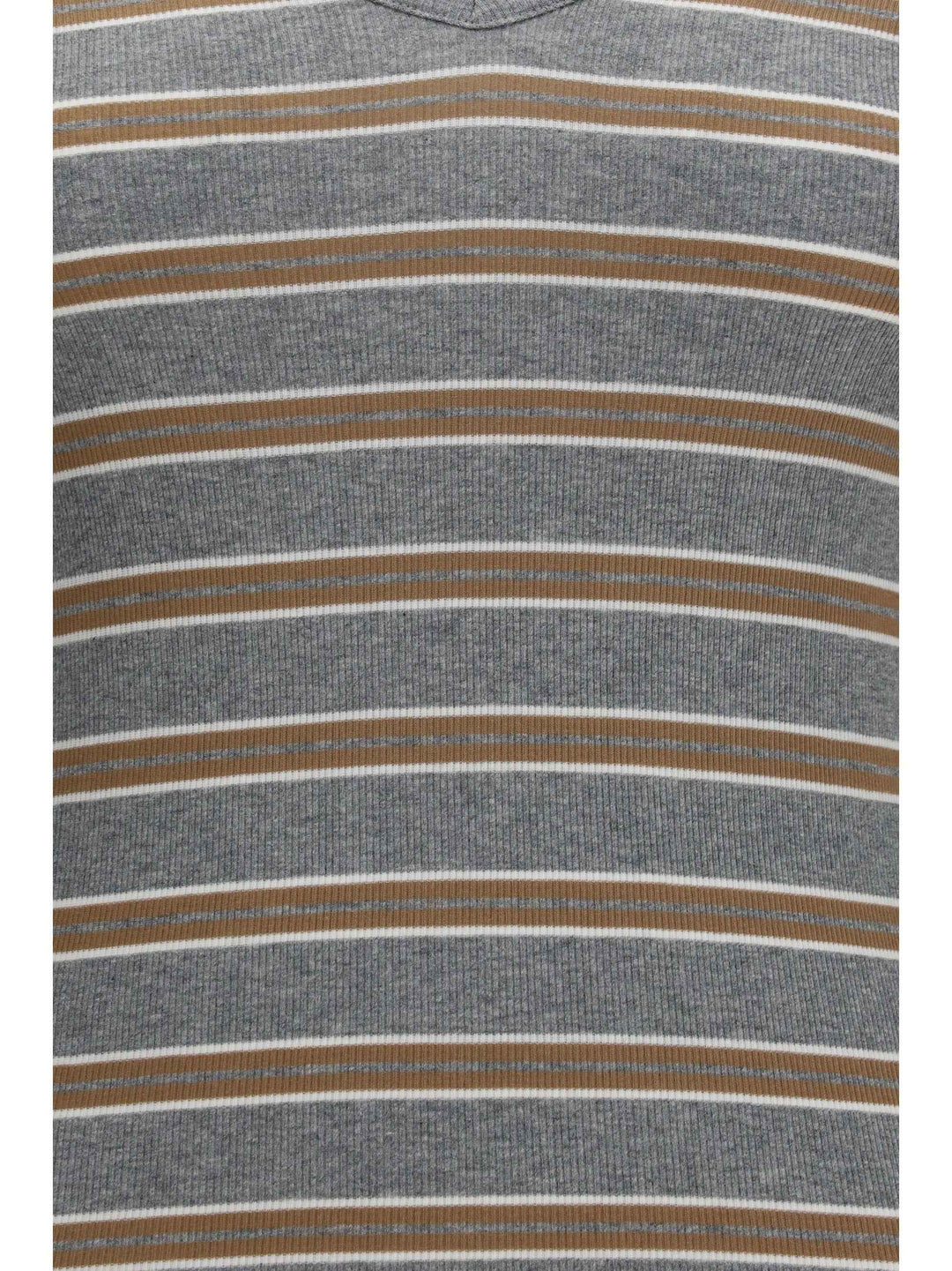 Ribbed V-neck long-sleeve T-shirt
