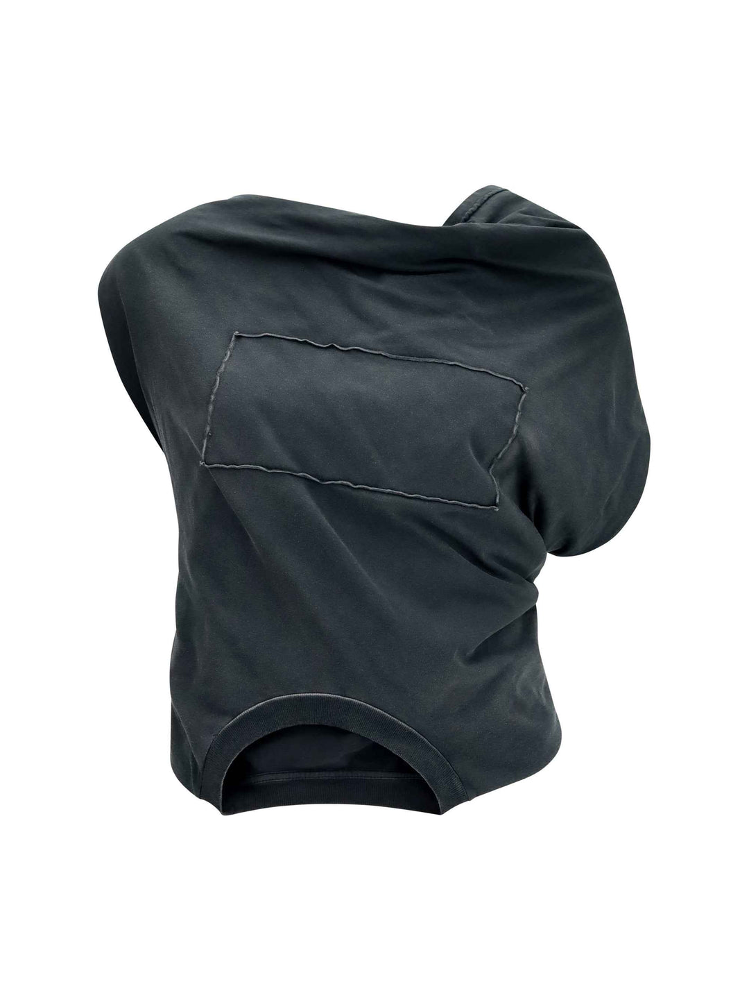 Asymmetric draped jersey Top